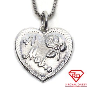 Heart #1 Mama 3D Pendant 925 Sterling Silver